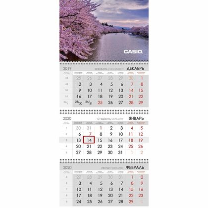 Календарь настен., А4 "Faber-Castell" на 3-х спиралях, 2020