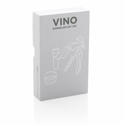 Набор д/вина, 3 предм. "Vino" упак., черный/серебристый