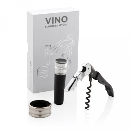 Набор д/вина, 3 предм. "Vino" упак., черный/серебристый