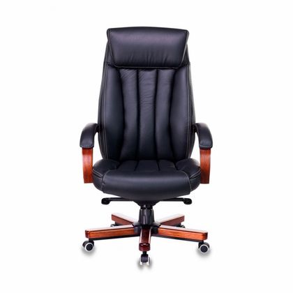 Кресло д/руководителя Бюрократ T-9922WALNUT/Black черный кожа крест.дерево