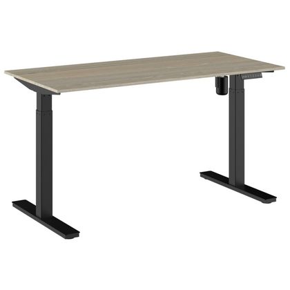 Стол с электроприводом одномоторный WellDesk Evolution, цвет черный,столешница ДСП 1395х800х18, Дуб Винченца H3157