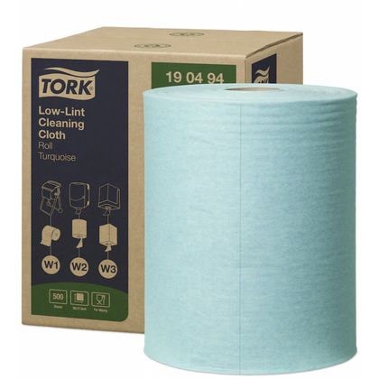 Материал нетканый Tork Premium, безворсовый, голубой, W1/W2/W3