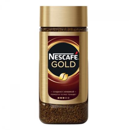 Кофе "Nescafe" натур. растворим. сублимир с доб. жар.мол. кофе., 320 гр., пак., Gold