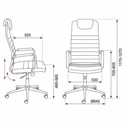 Кресло д/руководителя Бюрократ KB-9N/ECO/OR-12  крест. хром, кожзам, бежевый