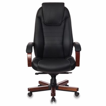 Кресло д/руководителя Бюрократ T-9923WALNUT/Black черный кожа крест.дерево