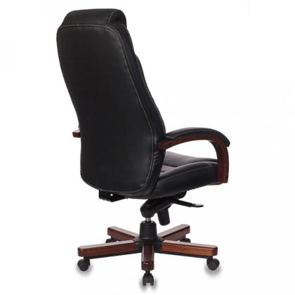 Кресло д/руководителя Бюрократ T-9923WALNUT нат. кожа, черный, крестов. металл/дерево