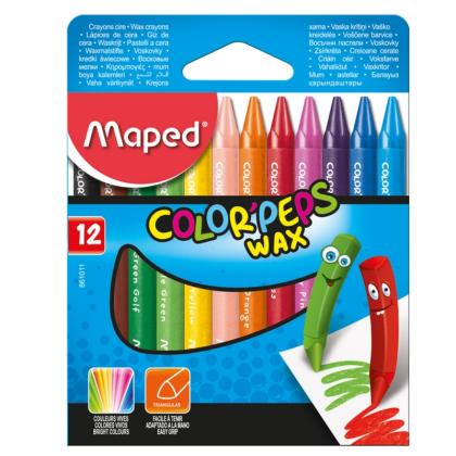 Мелки восковые 12 шт. "Wax Crayons" треуг., ассорти