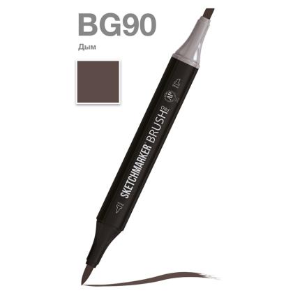 Маркер перм., худ. "Sketchmarker Brush" двусторонний, BG90, дым