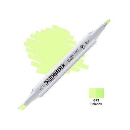 Маркер перм., худ. "Sketchmarker" двусторонний, G73, селадон