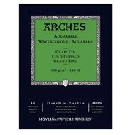 Блок-склейка бумаги для акварели "Arches" 100% хлопок, хол.пресс, 23*31, 300г/м, 12л