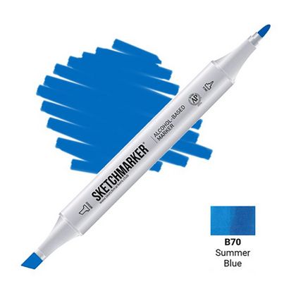Маркер перм., худ. "Sketchmarker" двусторонний, B70, синий летний