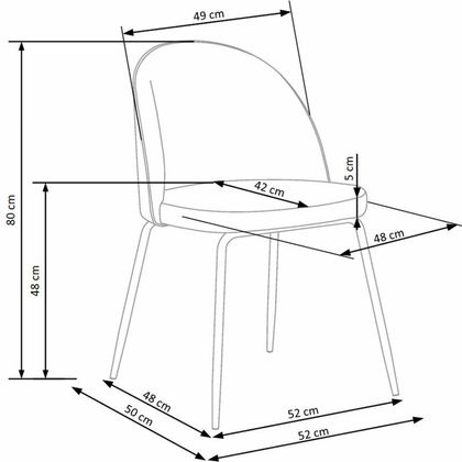 Стул HALMAR K314, каркас-сталь с покрытием, ткань, синий