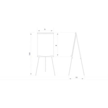 Флипчарт "Ecoboards" 70*100 см, бел. полимер, на треноге, 2х3