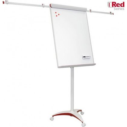 Флипчарт "Mobilchart Pro RED" 70*100 см, бел. полимер, на колесах, 2х3