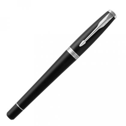 Ручка роллер "Urban Muted Black Chrome Trim" 0,5 мм, метал., подарочн. упак., черный/серебристый, стерж. черный