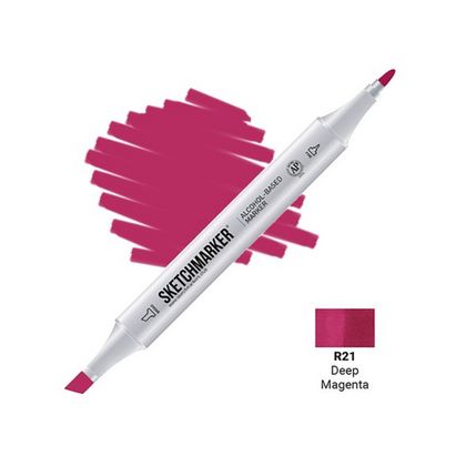 Маркер перм., худ. "Sketchmarker" двусторонний, R21, пурпурный темный