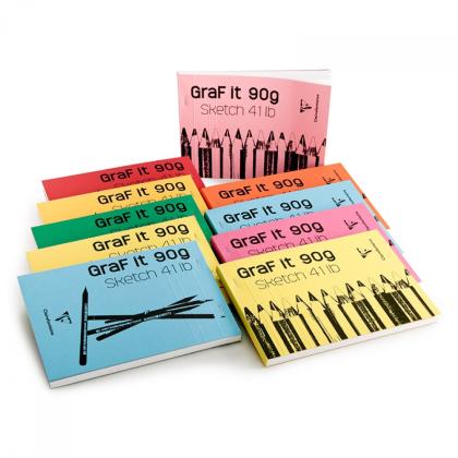 Скетчбук "Graf It" A5, 90г/м2, 80л., скоба, черный