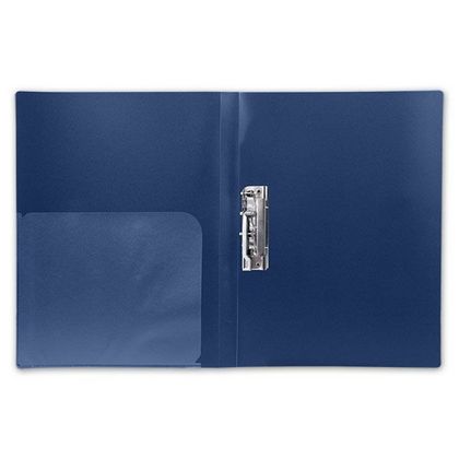 Папка В-611 с зажимом и карманом пластик inФормат, синий