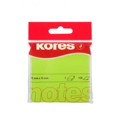 Бумага д/з на кл. осн. 50*75 мм "Kores" 100 л., желтый