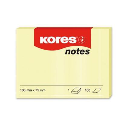 Бумага д/з на кл. осн. 50*75 мм "Kores" 100 л., желтый