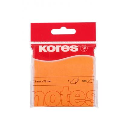 Бумага д/з на кл. осн. 50*75 мм "Kores" 100 л., желтый
