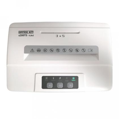 Уничтожитель Office Kit S200TS 0,8x1 (P-7, 0,8х1 мм, 5 лист., 25литров, диски, карты, скобы)