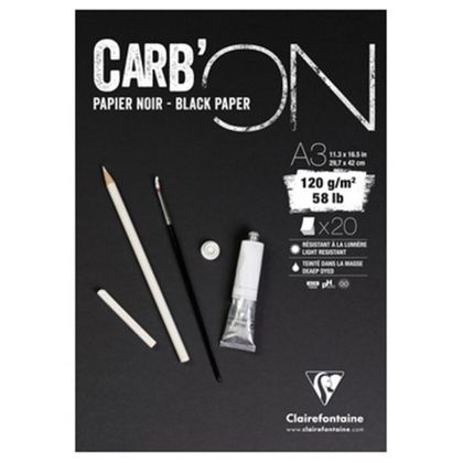 Блок-склейка "CarbON" А3, 120г/м2, 20л, черная бум.