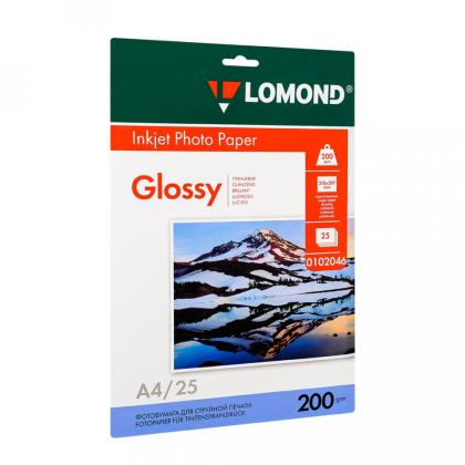 Фотобумага А4, 150 г/м, 25 л., глянц., одностор. "Lomond"