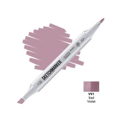 Маркер перм., худ. "Sketchmarker" двусторонний, V91, фиолетовый тусклый