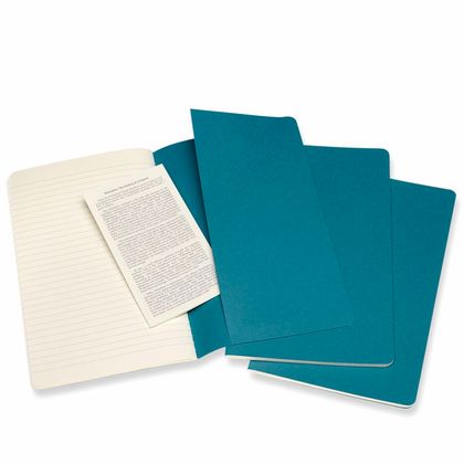 Блокнот А5 130*210 мм, 40 л., лин. "Cahier Journal Large" интегральн. обл. карт., 3 шт., голубой