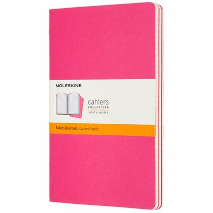 Блокнот А5 130*210 мм, 40 л., лин. "Cahier Journal Large" интегральн. обл. карт., 3 шт., голубой