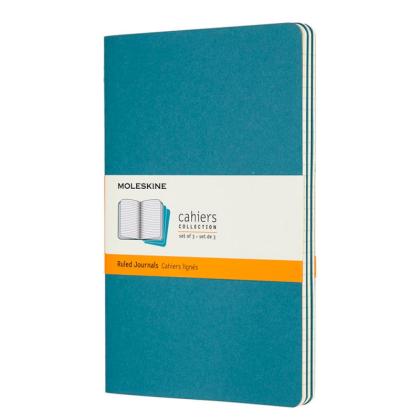Блокнот А5 130*210 мм, 40 л., лин. "Cahier Journal Large" интегральн. обл. карт., 3 шт., голубой