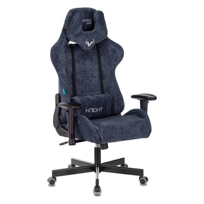 Кресло игровое Бюрократ VIKING KNIGHT Fabric с Light-27, синий крестовина металл
