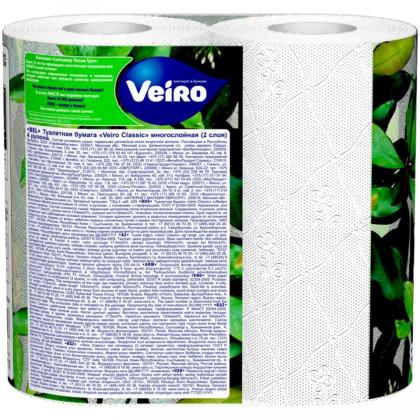 Бумага туалетная  Veiro Classic, 4 рул, цв.белый, 2-сл.