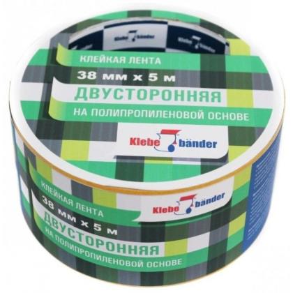 Клейк. лента двусторонняя 50 мм*10 м "Klebebander" полипропилен., белый