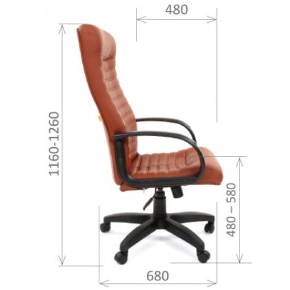 Кресло д/руководителя CHAIRMAN 480 LT экокожа, черный