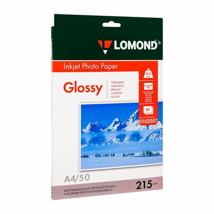 Фотобумага А4, 200 г/м, 50 л., глянц., одностор. "Lomond"