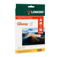 Фотобумага А5, 230 г/м, 50 л., глянц., одностор. "Lomond"