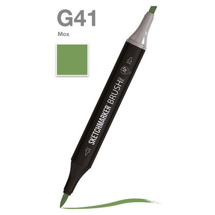 Маркер перм., худ. "Sketchmarker Brush" двусторонний, G41, мох
