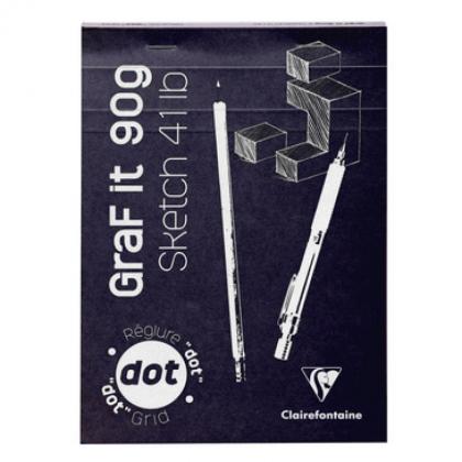 Скетчбук "Graf It " А4, 90 г/м2, 80л, точки, скоба