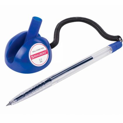 Ручка шарик. на подставке "Counter Pen", 0.5 мм, пласт., прозрачн.,, стерж. синий