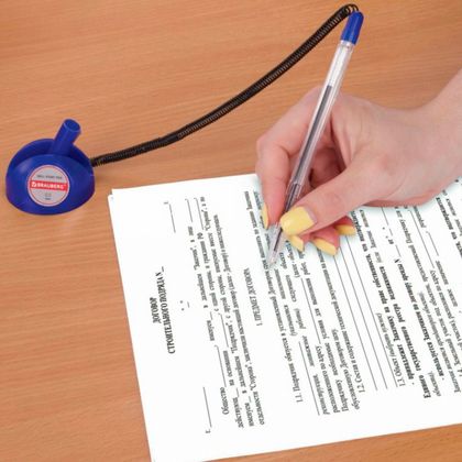 Ручка шарик. на подставке "Counter Pen", 0.5 мм, пласт., прозрачн.,, стерж. синий
