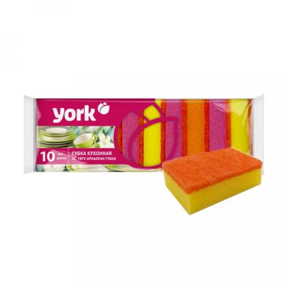 Губка кухонная для мытья посуды York Maxi 90*60*29 мм, 10шт/уп.