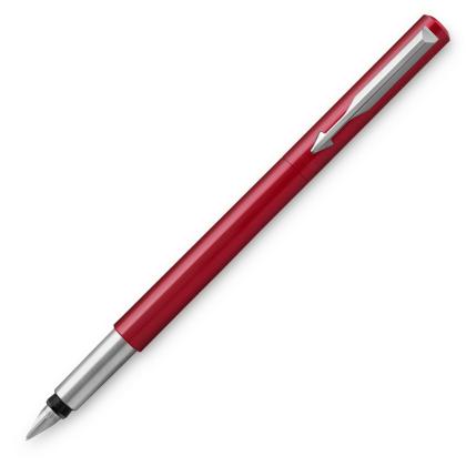 Ручка перьевая F "Vector Red" метал., подарочн. упак., красный, патрон черный