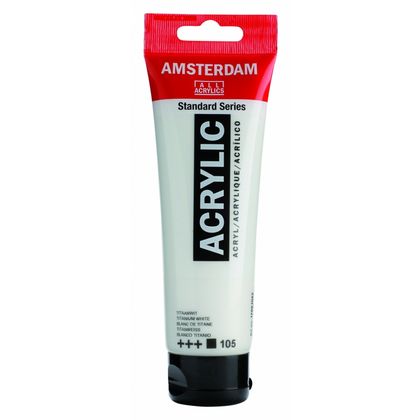 Краски акриловые "Amsterdam" 105 белила титановые, 120 мл., туба