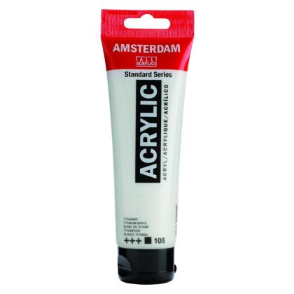 Краски акриловые "Amsterdam" 105 белила титановые, 120 мл., туба