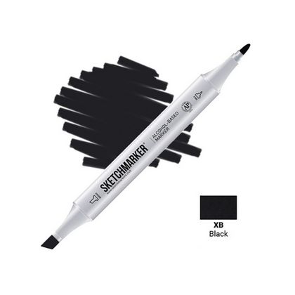 Маркер перм., худ. "Sketchmarker" двусторонний, XB, черный