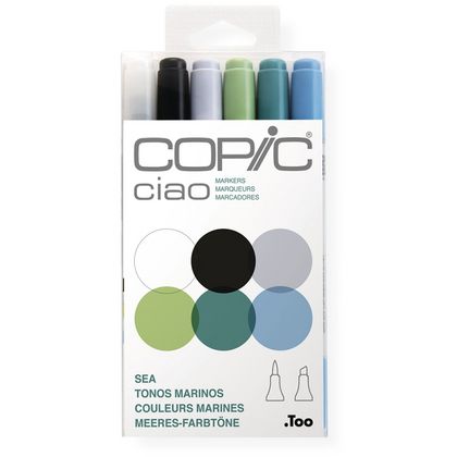 Маркер перм., худ. "Copic ciao" набор 6 цв., синие оттенки