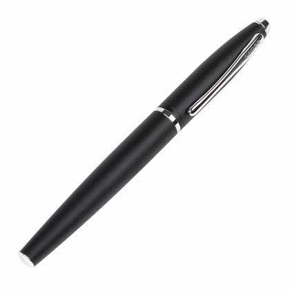 Ручка роллер "Calais Matte Black" 0,7 мм, метал., подарочн. упак., матовый черный, стерж. черный
