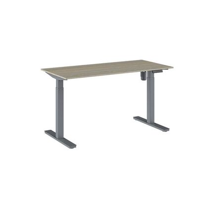 Стол с электроприводом одномоторный WellDesk Evolution, цвет серый,столешница ДСП 1395х800х18, Сосна натуральная 523 SWN